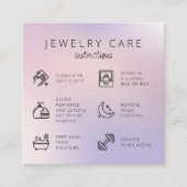 Carte D'accompagnement Instructions pour l'entretien des bijoux en poulet (Devant)