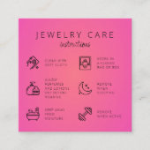 Carte D'accompagnement Instructions pour l'entretien des bijoux roses Mer (Devant)