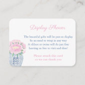 Carte D'accompagnement Intemporel rose floral marine bleu affichage douch (Devant)