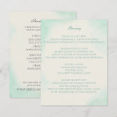 Carte D'accompagnement Intinéraire du Mariage d'aquarelle verte à la ment (Devant / Derrière)