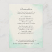 Carte D'accompagnement Intinéraire du Mariage d'aquarelle verte à la ment (Dos)
