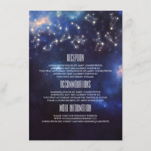 Carte D'accompagnement Invité d'informations sur le Mariage Constellation