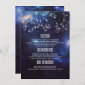 Carte D'accompagnement Invité d'informations sur le Mariage Constellation (Devant / Derrière)
