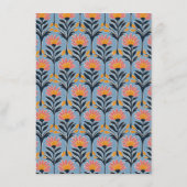 Carte D'accompagnement Inviting Blue Floral Border (Dos)