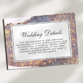 Carte D'accompagnement Iridescente Purple Gold Parties scintillant Détail