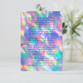 Carte D'accompagnement Iridescente Ultra Moderne Mariage Monogramme (Debout devant)