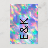 Carte D'accompagnement Iridescente Ultra Moderne Mariage Monogramme (Dos)