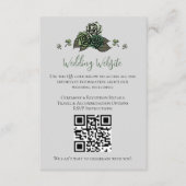 Carte D'accompagnement Irish Green Floral Skuls Site Mariage QR Code (Devant)