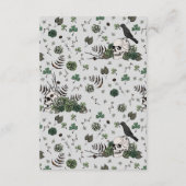 Carte D'accompagnement Irish Green Floral Skuls Site Mariage QR Code (Dos)