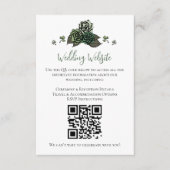 Carte D'accompagnement Irish Green Floral Skuls Site Mariage QR Code (Devant)