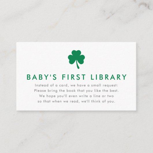 Carte D'accompagnement Irish Lucky Charm Books for Baby's First Library (Devant)