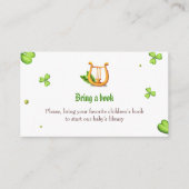 Carte D'accompagnement Irlandais Clovers et Golden Harp Apportez un livre (Devant)