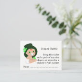 Carte D'accompagnement Irlandais Leprechaun Lucky Shamrock Diaper Raffle (Debout devant)