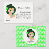 Carte D'accompagnement Irlandais Leprechaun Lucky Shamrock Diaper Raffle (Devant / Derrière)