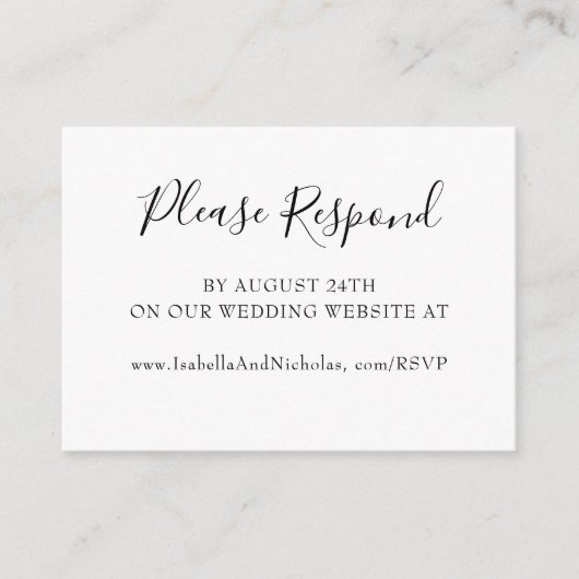 Carte D'accompagnement Isabella Simple Appel de réponse pour site web de  (Devant)