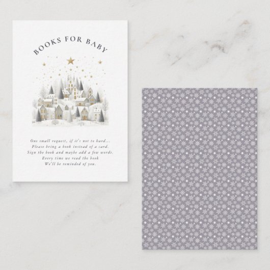 Carte D'accompagnement It Takes a Village Snowy Whimsical Baby Shower (Devant / Derrière)