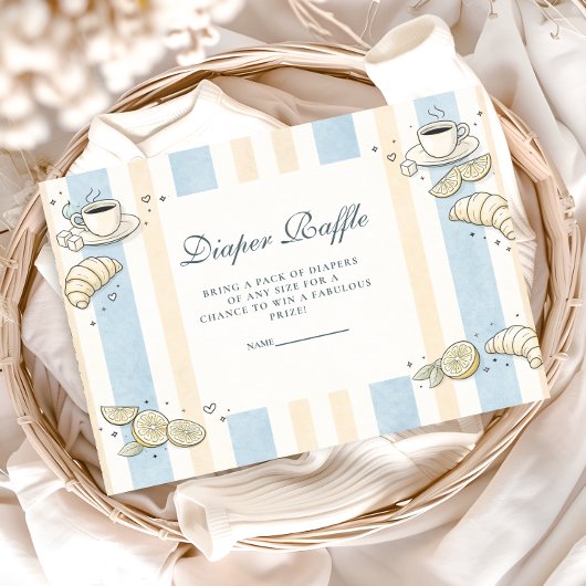Carte D'accompagnement Italian Café Doodle Stripesr Diapper Raffle
