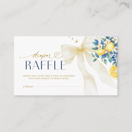 Carte D'accompagnement Italian Lemon Citrus Blue Tile Diaper Raffle  (Devant)