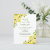 Carte D'accompagnement Italien Lemon Greenery Détails du Mariage (Debout devant)