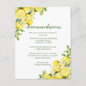 Carte D'accompagnement Italien Lemon Greenery Mariage Logement (Devant)