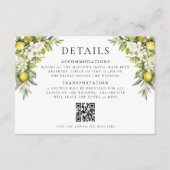 Carte D'accompagnement Italien Villa Lemons & Olives Détails du Mariage (Devant)