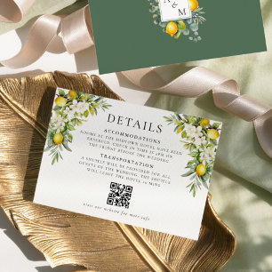 Carte D'accompagnement Italien Villa Lemons & Olives Détails du Mariage