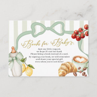Carte D'accompagnement Italy Sage Green Coquette Stripes Books for Baby