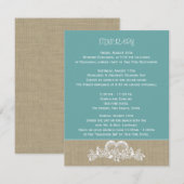 Carte D'accompagnement Itinéraire de mariage de Sea Garland Beach (Devant / Derrière)