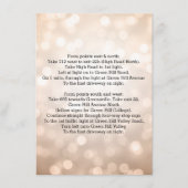 Carte D'accompagnement Itinéraire de mariage Lumières scintillantes en cu (Devant)