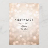 Carte D'accompagnement Itinéraire de mariage Lumières scintillantes en cu (Dos)