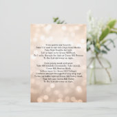 Carte D'accompagnement Itinéraire de mariage Lumières scintillantes en cu (Debout devant)