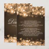 Carte D'accompagnement Itinéraire de mariage lumières scintillantes or (Devant / Derrière)