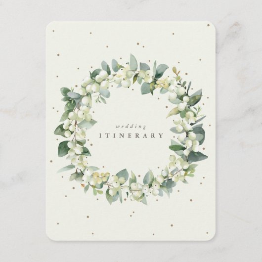 Carte D'accompagnement Itinéraire Mariage de la crème Snowberry+Eucalyptu (Dos)