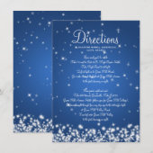 Carte D'accompagnement Itinéraire pour le mariage Hiver Étincelle Bleu (Devant / Derrière)