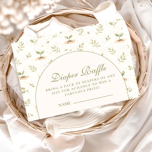 Carte D'accompagnement ittle Sprout Garden Party Diapper Raffle