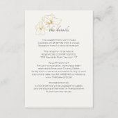 Carte D'accompagnement Ivoire | Détails du Mariage de script floral (Devant)