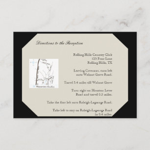 Carte D'accompagnement Ivoirienne Noir et or Mariage damassé Directions