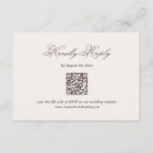 Carte D'accompagnement Ivory and Brown Wedding RSVP Card Qr Code (Devant)