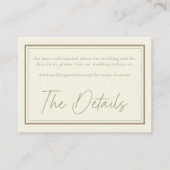 Carte D'accompagnement Ivory Cream Minimalist Frame Wedding (Devant)