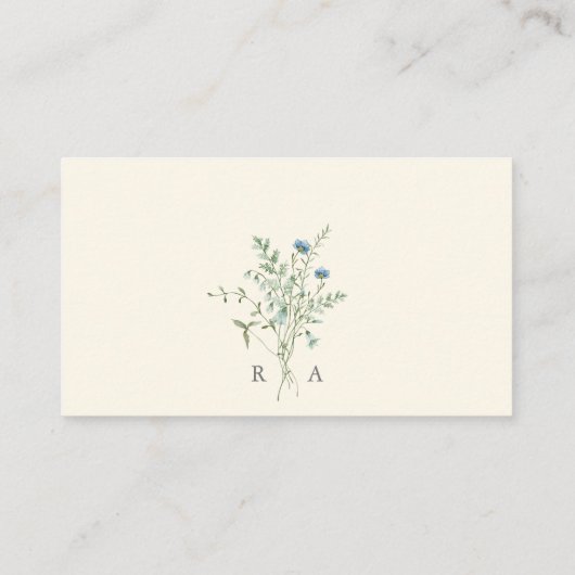 Carte D'accompagnement Ivory Elegant Aquarelle Fleurs sauvages mariage RS (Dos)