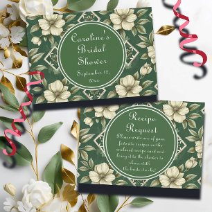 Carte D'accompagnement Ivory Floral Green Emerald Recette de la recette