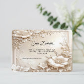 Carte D'accompagnement Ivory Flowers Detail (Debout devant)