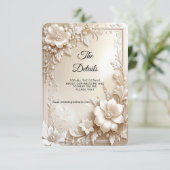 Carte D'accompagnement Ivory Flowers Detail Enclosure (Debout devant)