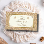 Carte D'accompagnement Ivory Gold Damask QR Code RSVP Mariage islamique W