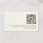 Carte D'accompagnement Ivory Minimalist Wedding Boho Save the Date QRCode (Dos)