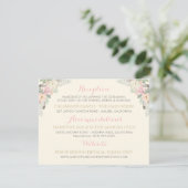 Carte D'accompagnement Ivory Pink Gold Floral Boho Information Mariage (Debout devant)