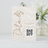 Carte D'accompagnement Ivory Simple QR code Wedding Details  (Debout devant)