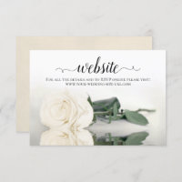 Ivory White Rose Elegant Wedding Website