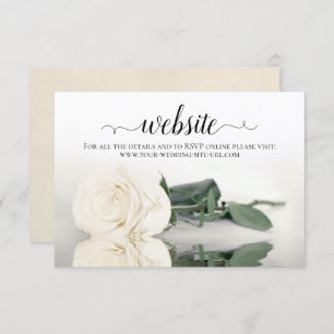 Carte D'accompagnement Ivory White Rose Elegant Wedding Website