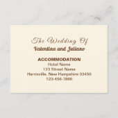 Carte D'accompagnement Ivory with Brown Typography Wedding Accommodation (Devant)